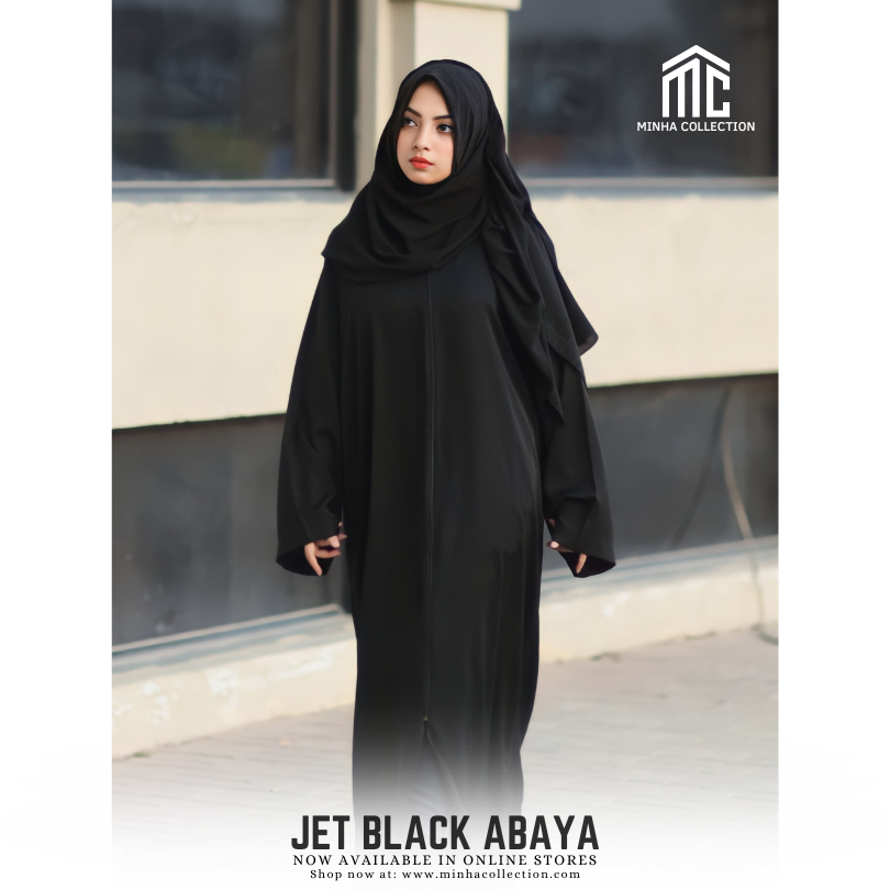 Jet Black Abaya